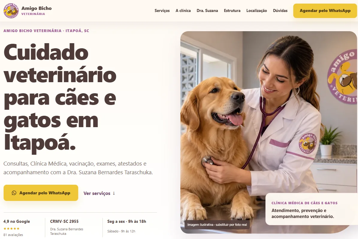 Prévia do site Amigo Bicho Veterinária