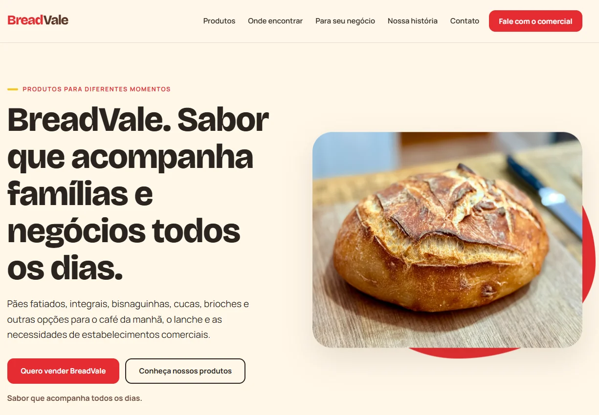 Hero do projeto demonstrativo BreadVale