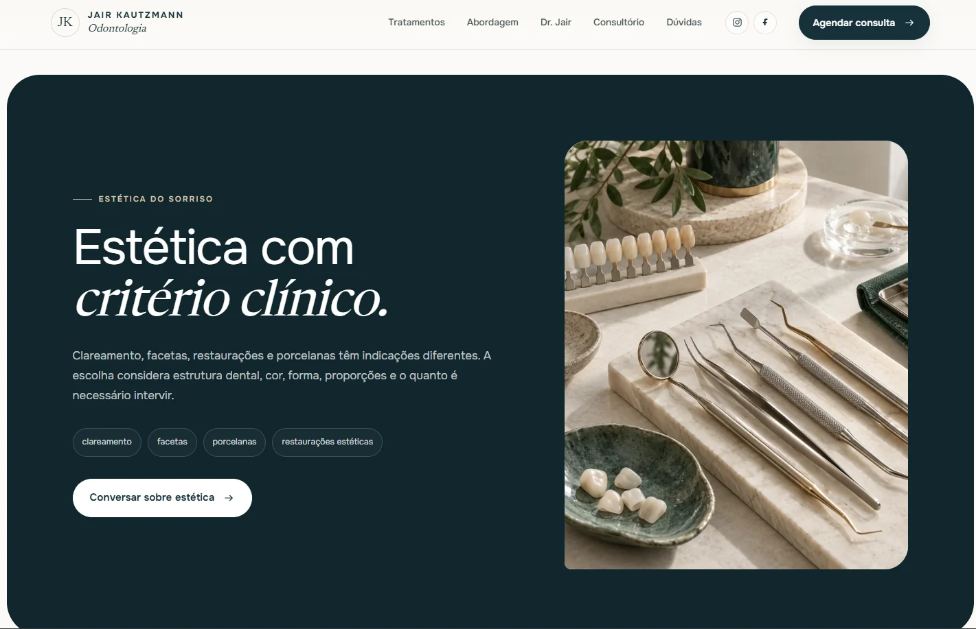 Seção de estética do projeto demonstrativo Dr. Jair Kautzmann